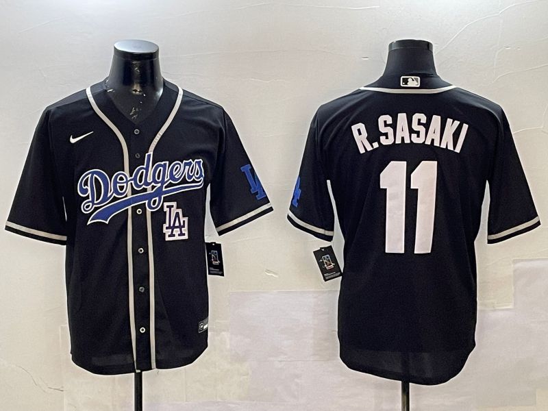 Men Los Angeles Dodgers 11 R.Sasaki Black Fashion Game 2025 Nike MLB Jersey style 24